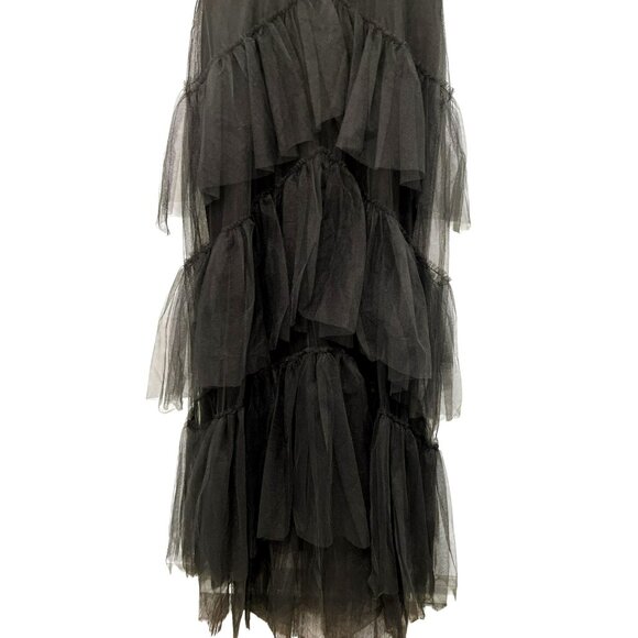 BCBG MaxAzria Sheer Tiered Ruffle Maxi Dress Gown Sz 8 NWT - Picture 7 of 11